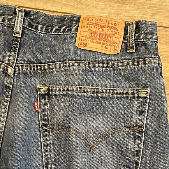 Men's Levis 550 Relaxed Fit Denim Jeans SZ 40x30 Blue Cotton VTG Red Tab - Picture 12 of 12